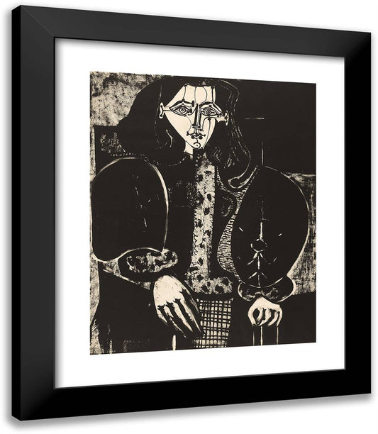 Woman in Armchair, No. 1 20x23 Black Modern Wood Framed Art Print Poster by Picasso, Pablo