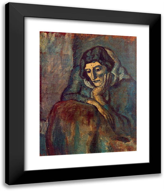 Woman in Blue 20x24 Black Modern Wood Framed Art Print Poster by Picasso, Pablo