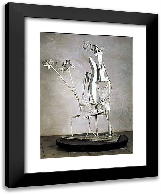 Woman in the Garden 19x24 Black Modern Wood Framed Art Print Poster by Picasso, Pablo