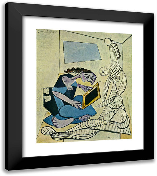 Woman in the Interior 20x23 Black Modern Wood Framed Art Print Poster by Picasso, Pablo