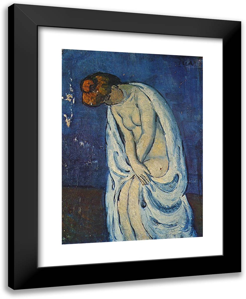 Woman Leaving the Bath 19x24 Black Modern Wood Framed Art Print Poster by Picasso, Pablo