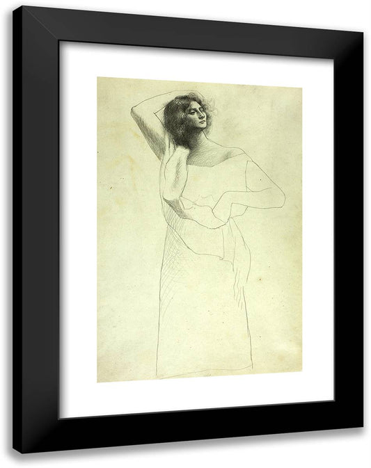 Woman Standing with One Arm Behind Her Head 18x24 Black Modern Wood Framed Art Print Poster by Picasso, Pablo