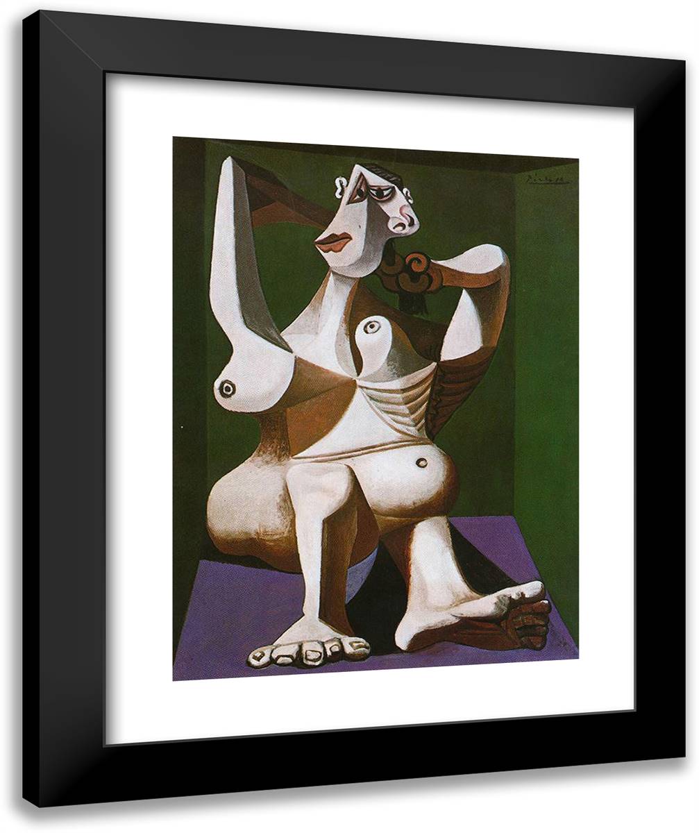 Woman Styling Her Hair 20x24 Black Modern Wood Framed Art Print Poster by Picasso, Pablo