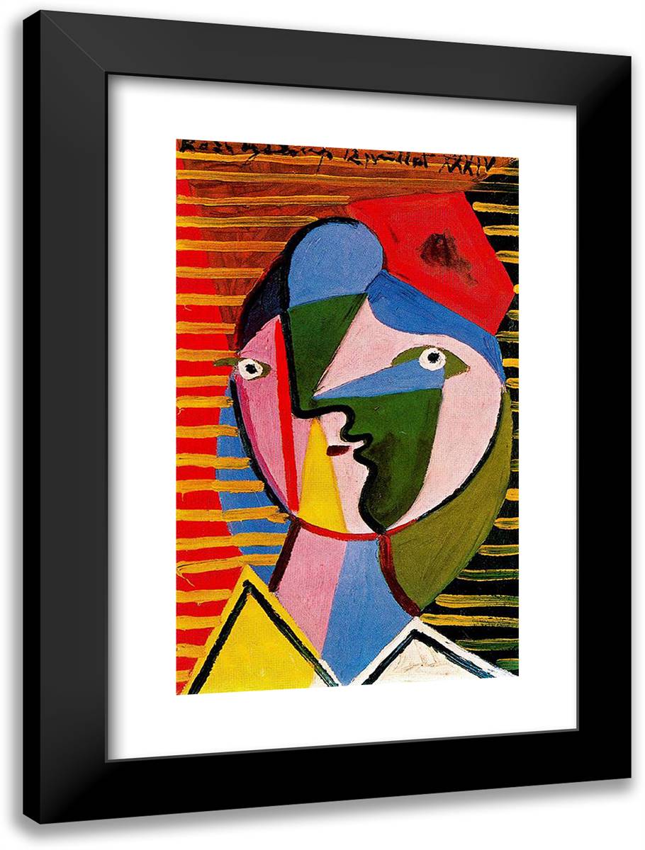 Woman Turned Right 17x24 Black Modern Wood Framed Art Print Poster by Picasso, Pablo