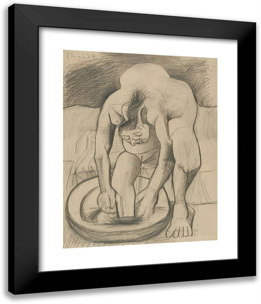 Woman Washing Her Feet 20x24 Black Modern Wood Framed Art Print Poster by Picasso, Pablo