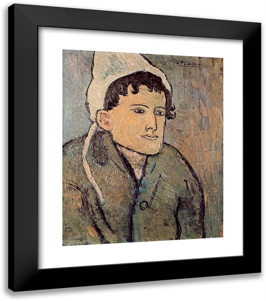 Woman with Cap 20x23 Black Modern Wood Framed Art Print Poster by Picasso, Pablo