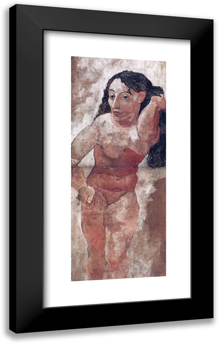 Woman with Comb 14x24 Black Modern Wood Framed Art Print Poster by Picasso, Pablo