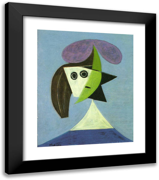 Woman with Hat (Olga) 20x23 Black Modern Wood Framed Art Print Poster by Picasso, Pablo