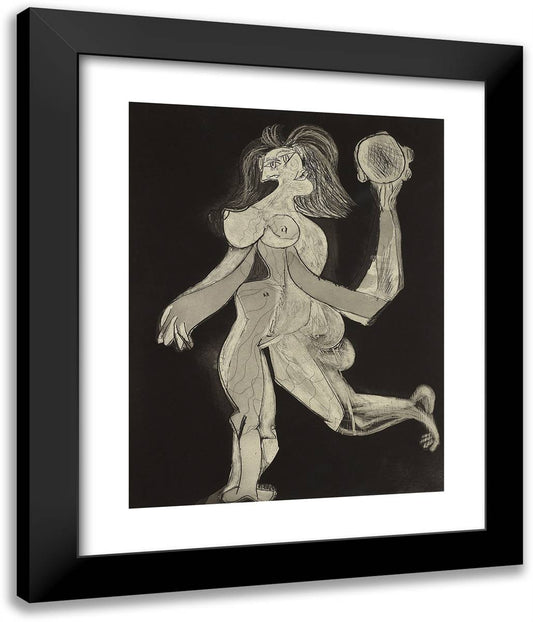 Woman with Tambourine 20x24 Black Modern Wood Framed Art Print Poster by Picasso, Pablo