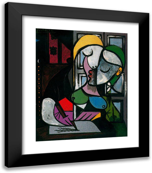 Woman Writing 20x23 Black Modern Wood Framed Art Print Poster by Picasso, Pablo