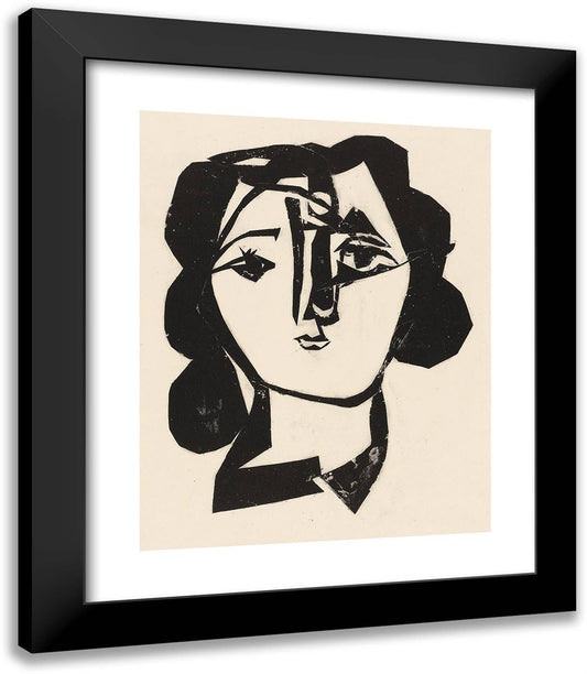 Woman's Head 20x23 Black Modern Wood Framed Art Print Poster by Picasso, Pablo