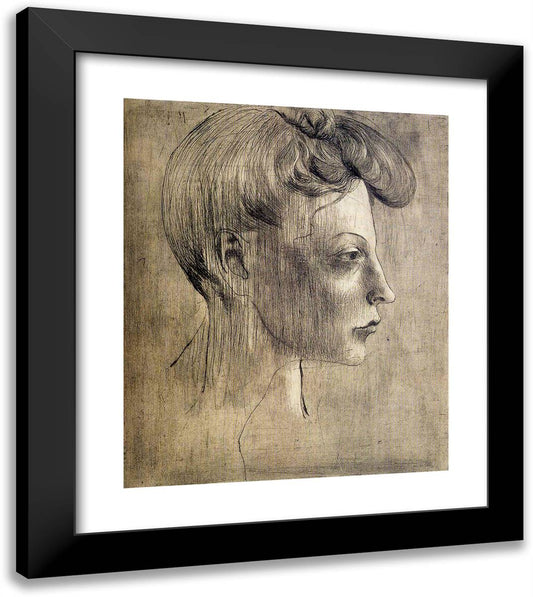 Woman's Profile 20x23 Black Modern Wood Framed Art Print Poster by Picasso, Pablo