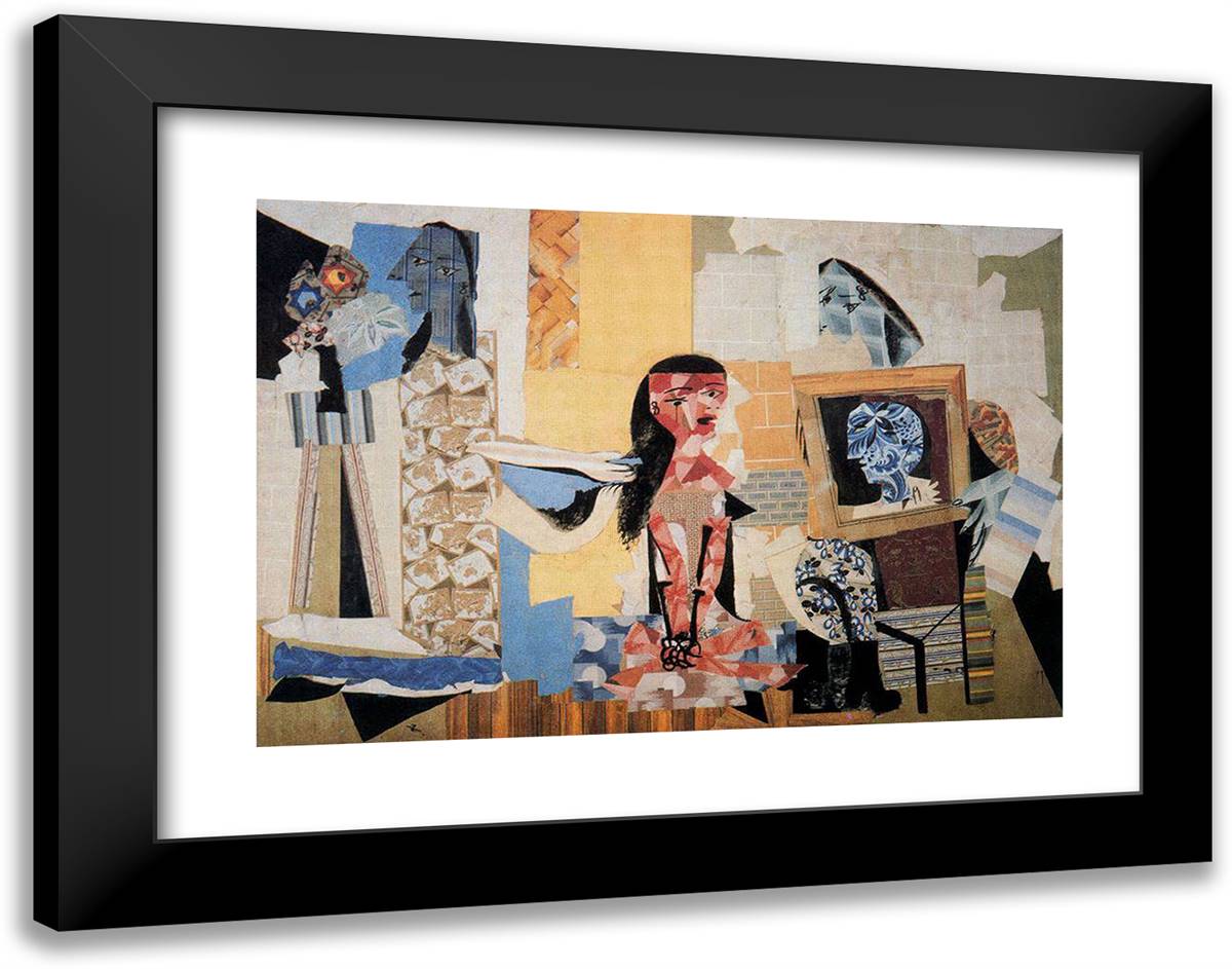 Women at Their Toilette 24x19 Black Modern Wood Framed Art Print Poster by Picasso, Pablo