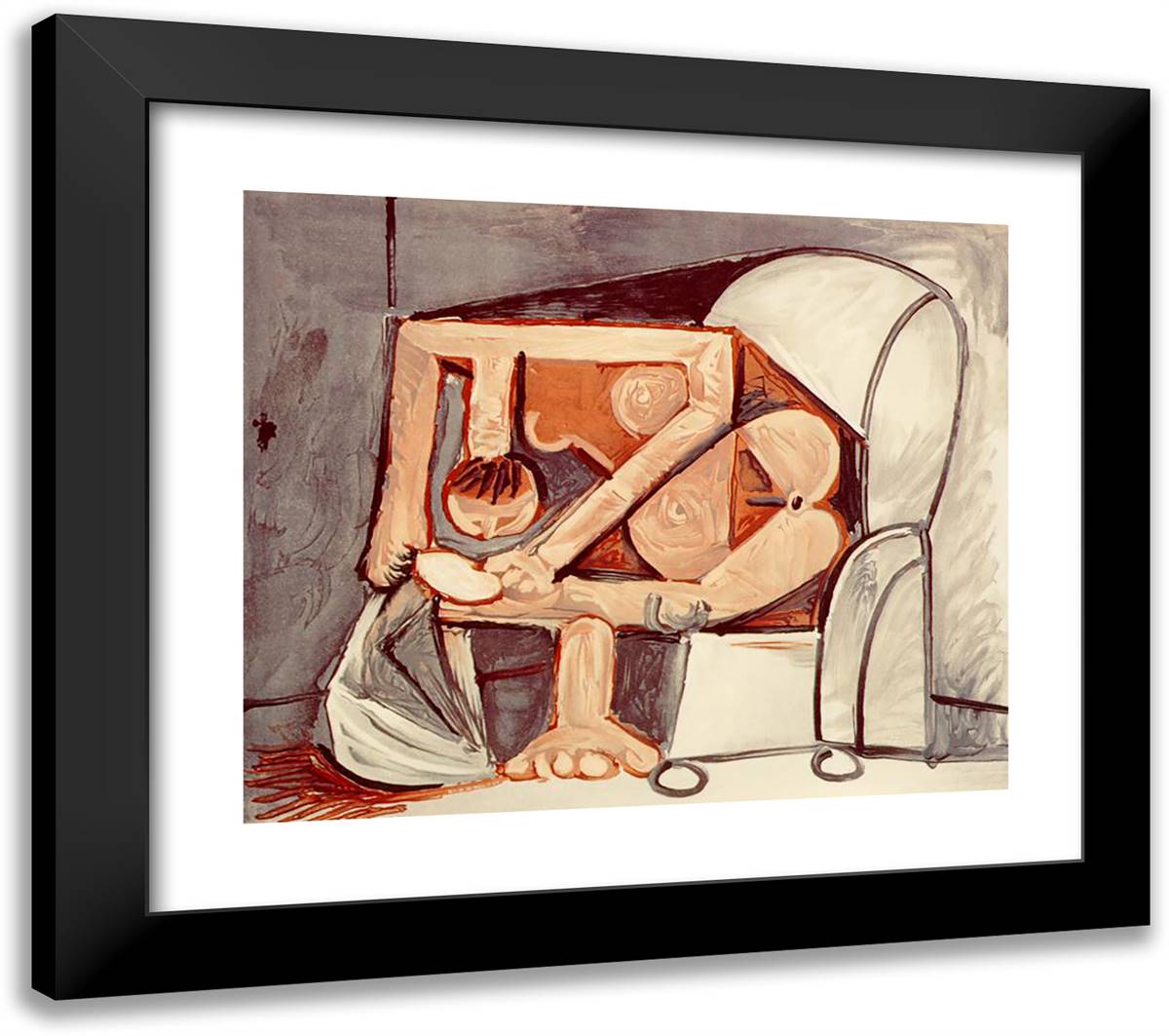 Women's Toilette 23x20 Black Modern Wood Framed Art Print Poster by Picasso, Pablo