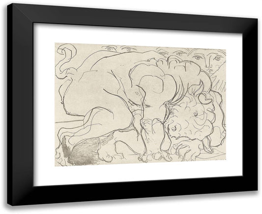 Wounded Minotaur VI, from the Suite Vollard 24x19 Black Modern Wood Framed Art Print Poster by Picasso, Pablo