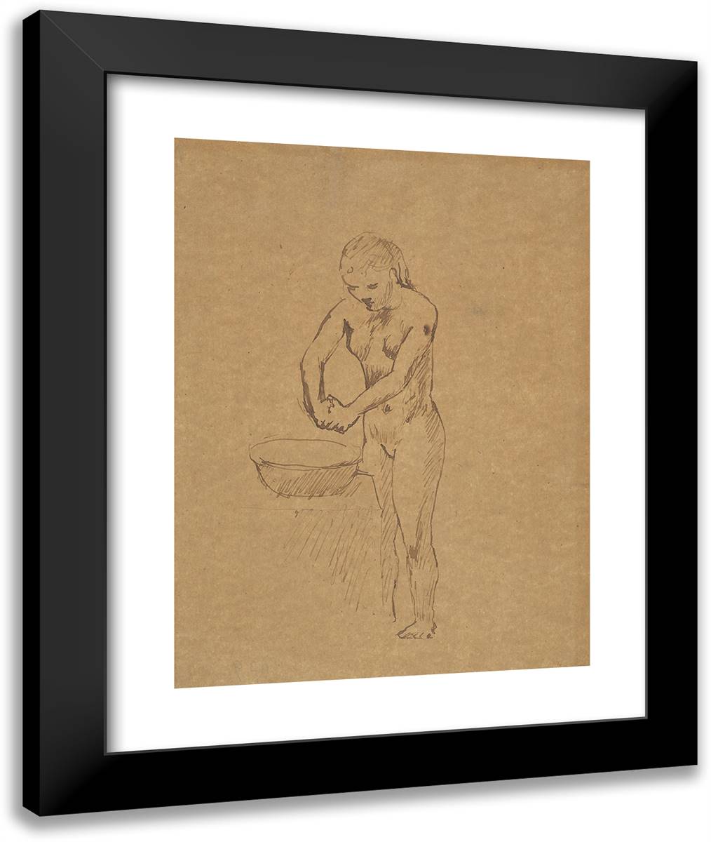 Young Girl Washing Herself 20x24 Black Modern Wood Framed Art Print Poster by Picasso, Pablo