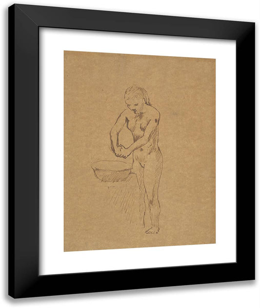 Young Girl Washing Herself 20x24 Black Modern Wood Framed Art Print Poster by Picasso, Pablo