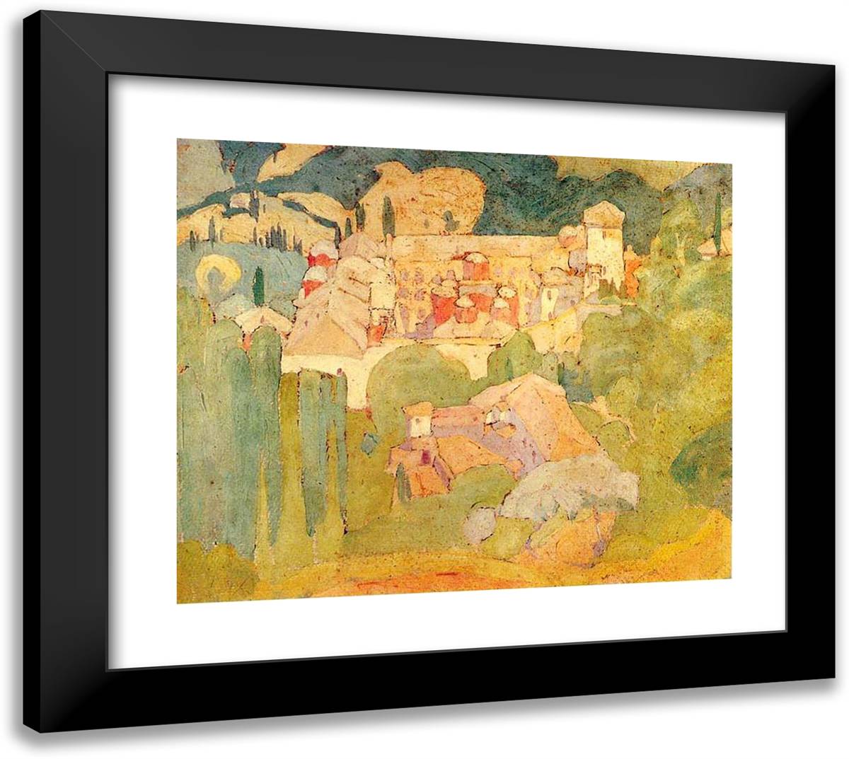 Abbey Koutloumousiou 22x20 Black Modern Wood Framed Art Print Poster by Papaloukas, Spyros
