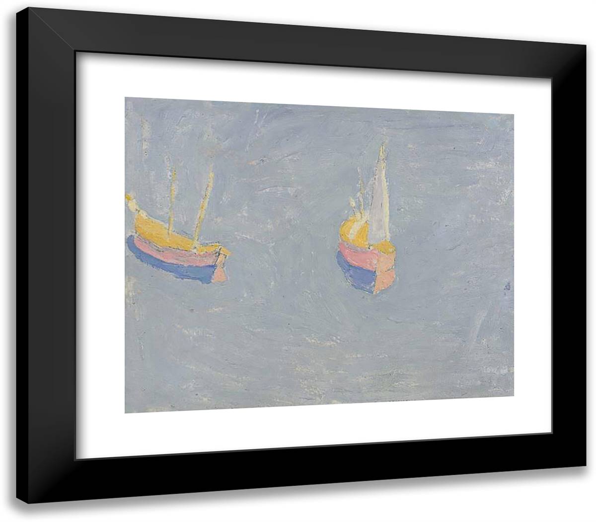 Boats 23x20 Black Modern Wood Framed Art Print Poster by Papaloukas, Spyros