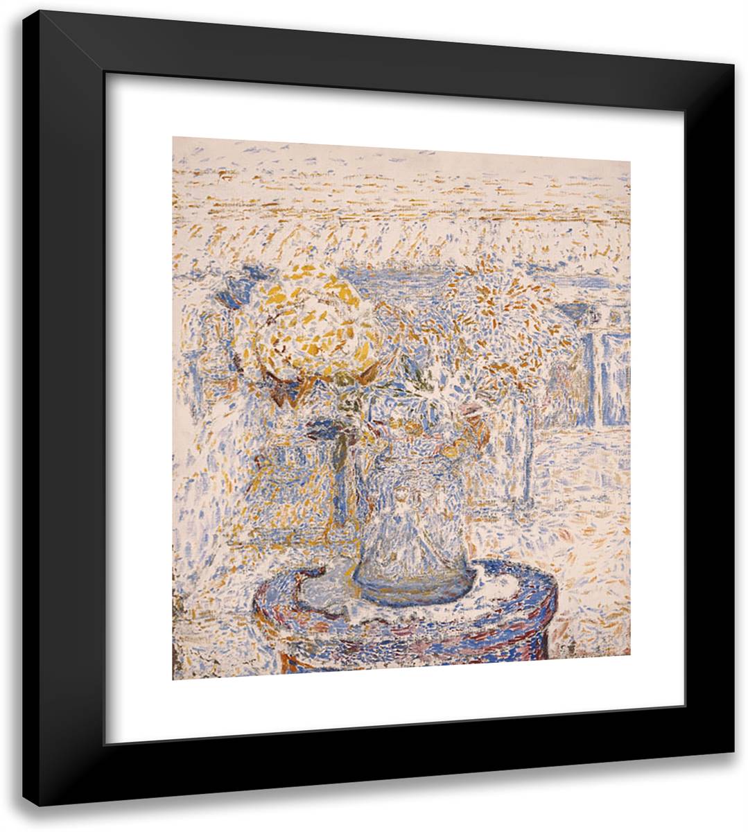 Vase of Flowers (Dark Colors) 20x22 Black Modern Wood Framed Art Print Poster by Papaloukas, Spyros