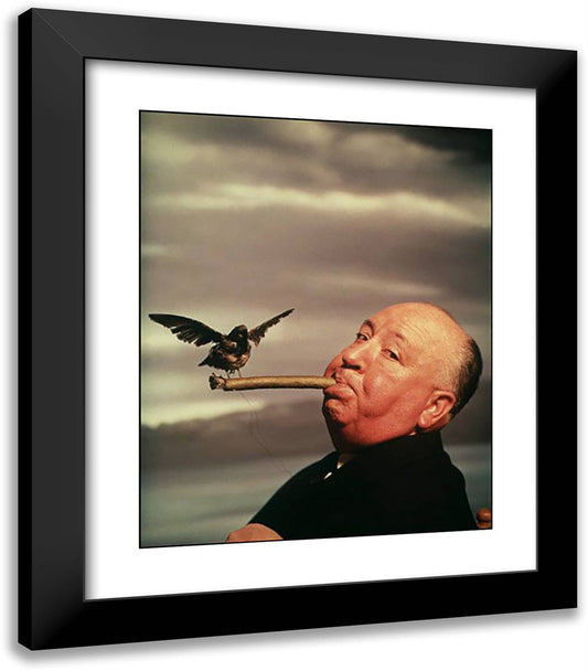 Alfred Hitchcook 20x23 Black Modern Wood Framed Art Print Poster by Halsman, Philippe