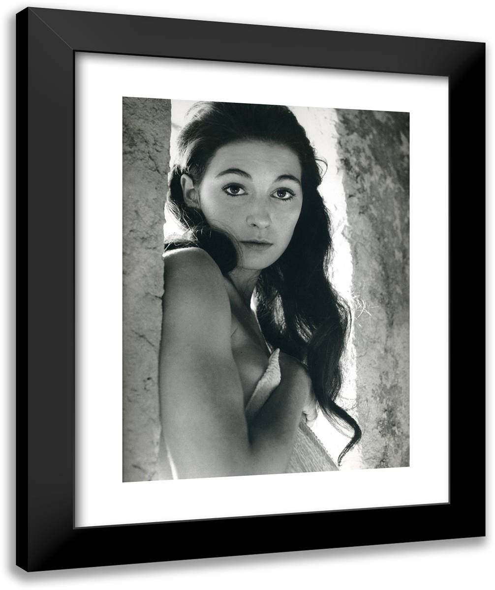 Anjelica Huston 20x24 Black Modern Wood Framed Art Print Poster by Halsman, Philippe