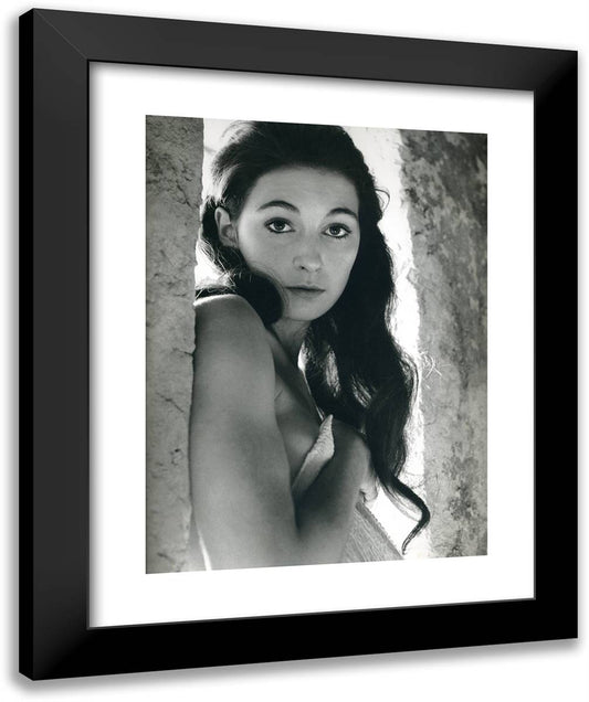 Anjelica Huston 20x24 Black Modern Wood Framed Art Print Poster by Halsman, Philippe