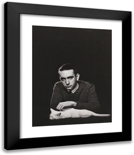 Edward Albee 20x24 Black Modern Wood Framed Art Print Poster by Halsman, Philippe