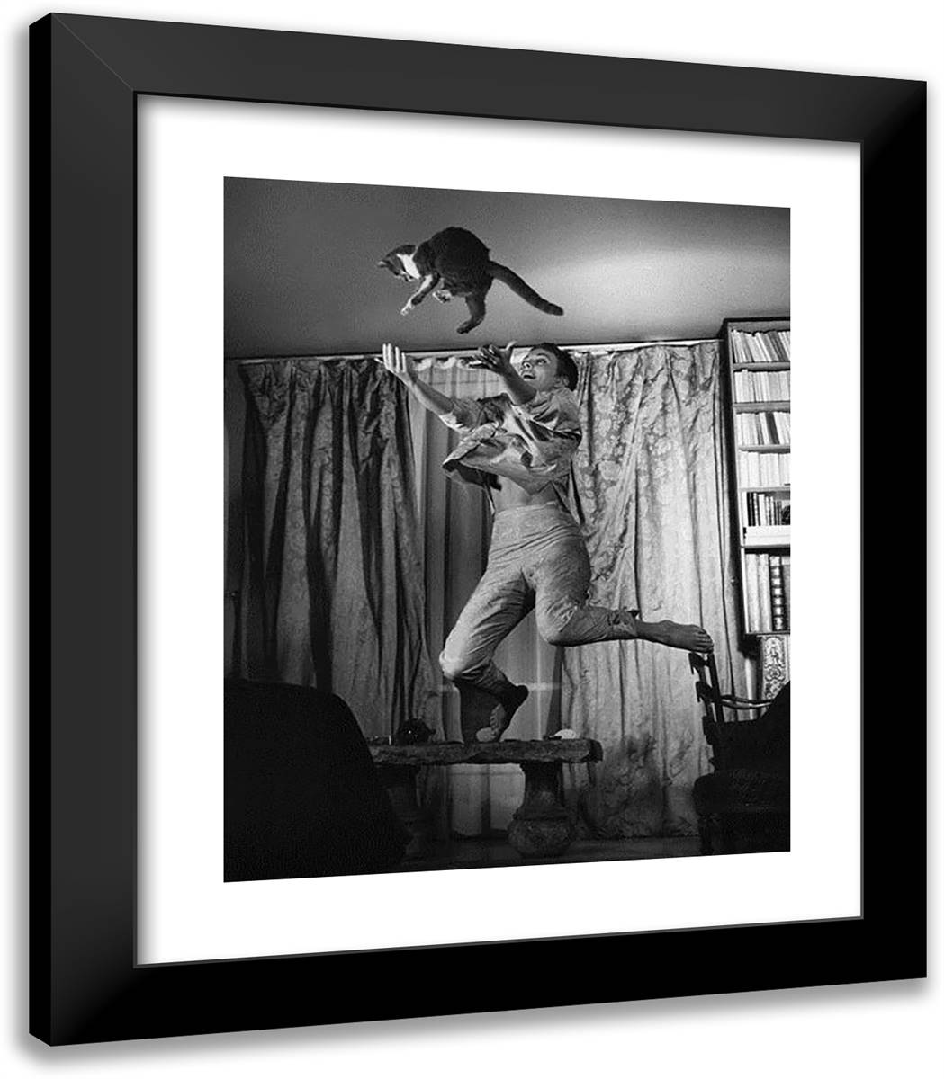 Jean Seberg 20x23 Black Modern Wood Framed Art Print Poster by Halsman, Philippe