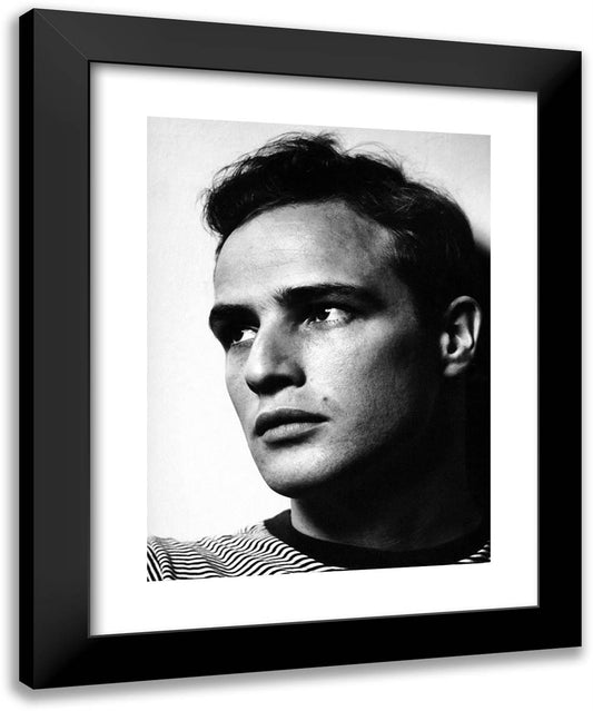 Marlon Brando 20x24 Black Modern Wood Framed Art Print Poster by Halsman, Philippe