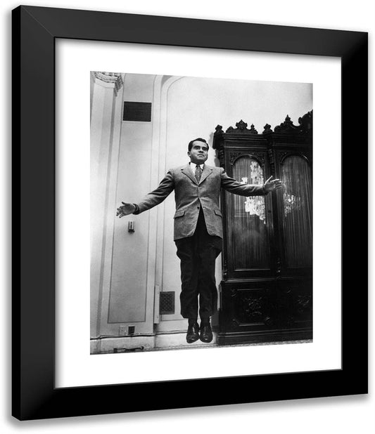 Richard Nixon 20x24 Black Modern Wood Framed Art Print Poster by Halsman, Philippe