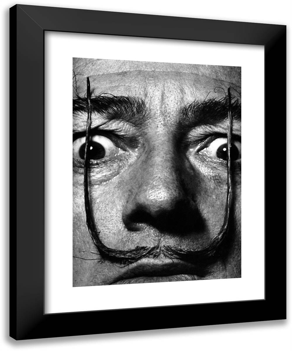 Salvador Dali 19x24 Black Modern Wood Framed Art Print Poster by Halsman, Philippe