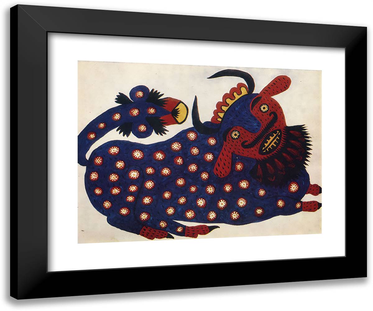 Blue Ox 24x20 Black Modern Wood Framed Art Print Poster by Primachenko, Maria