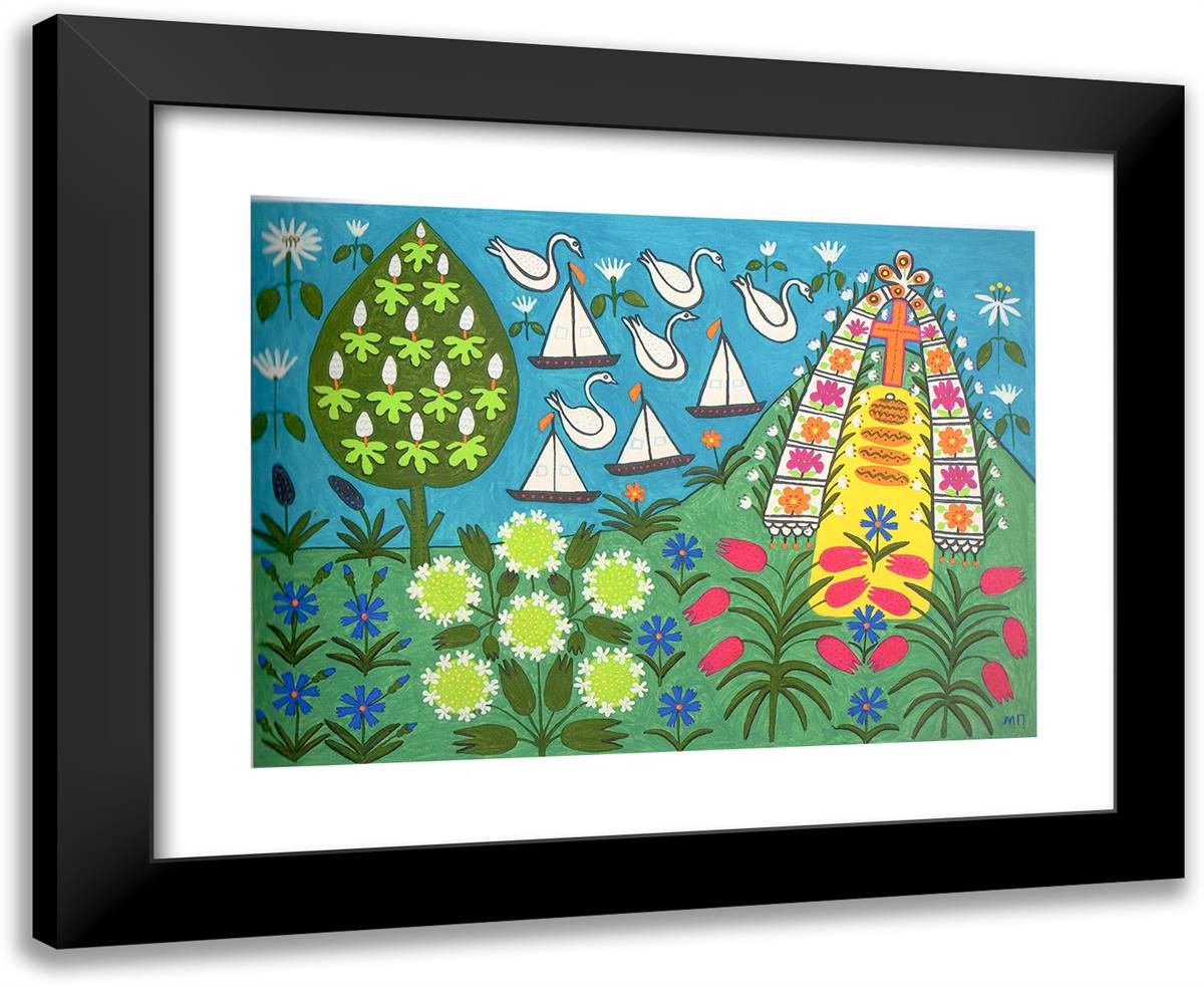 Dear Taras Hryhorovych, Whatever You See Here Is Yours 24x20 Black Modern Wood Framed Art Print Poster by Primachenko, Maria
