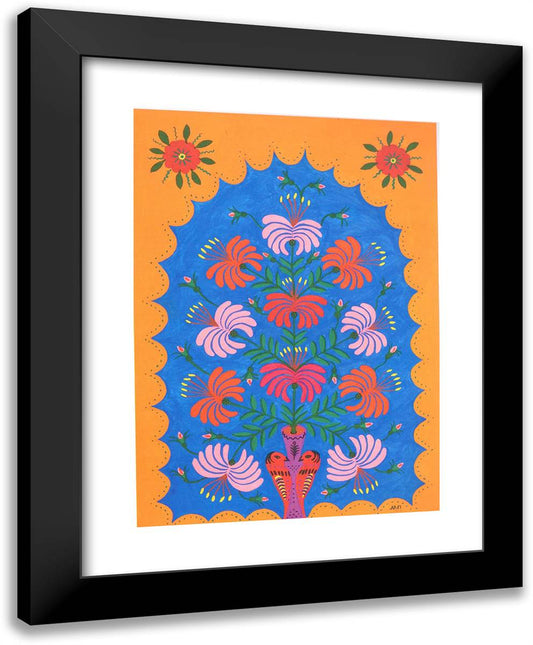 My Flowers to Those Who Love Peace 19x24 Black Modern Wood Framed Art Print Poster by Primachenko, Maria