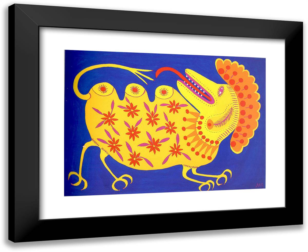 Savage Hump-Shaker 24x20 Black Modern Wood Framed Art Print Poster by Primachenko, Maria