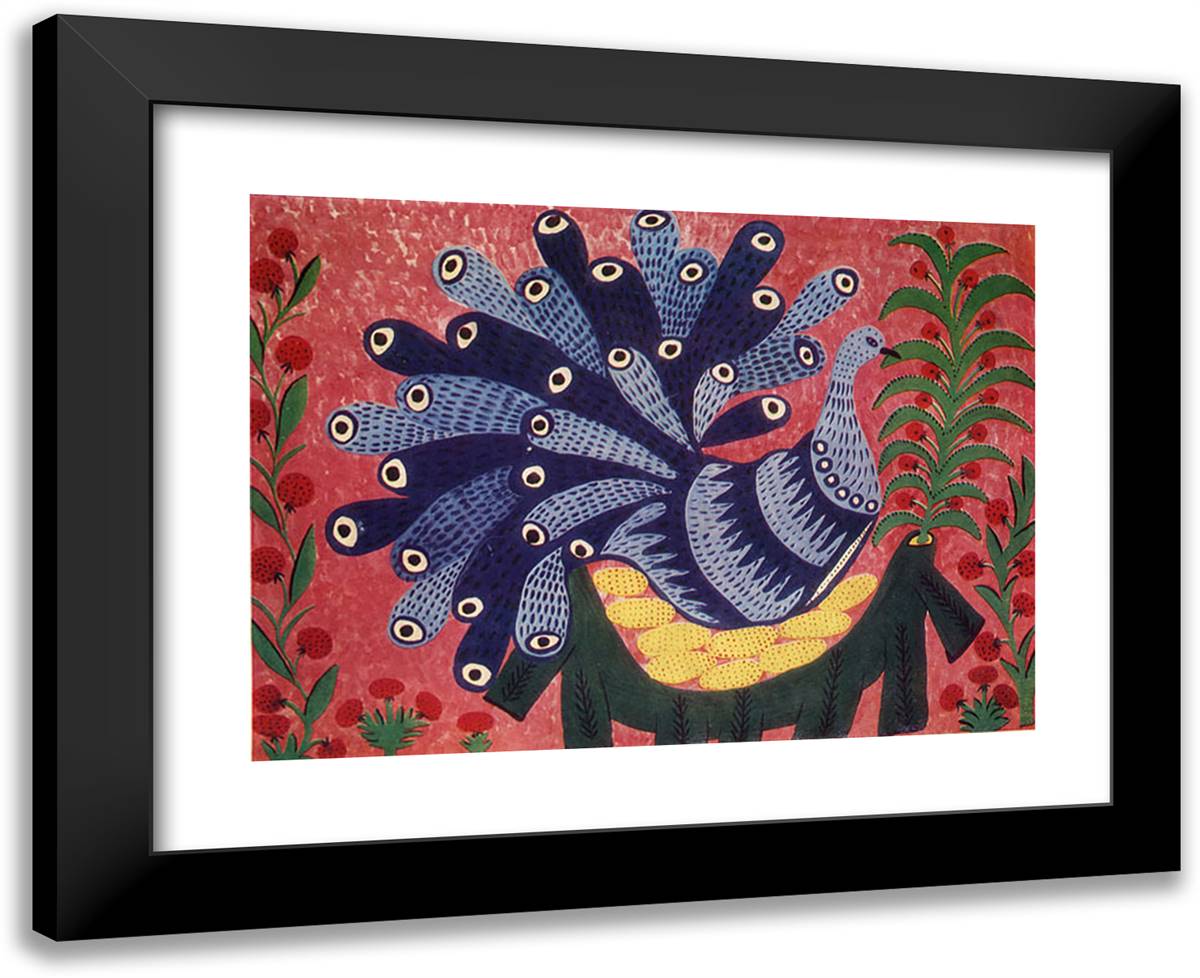 Seagull in It's Nest 24x20 Black Modern Wood Framed Art Print Poster by Primachenko, Maria
