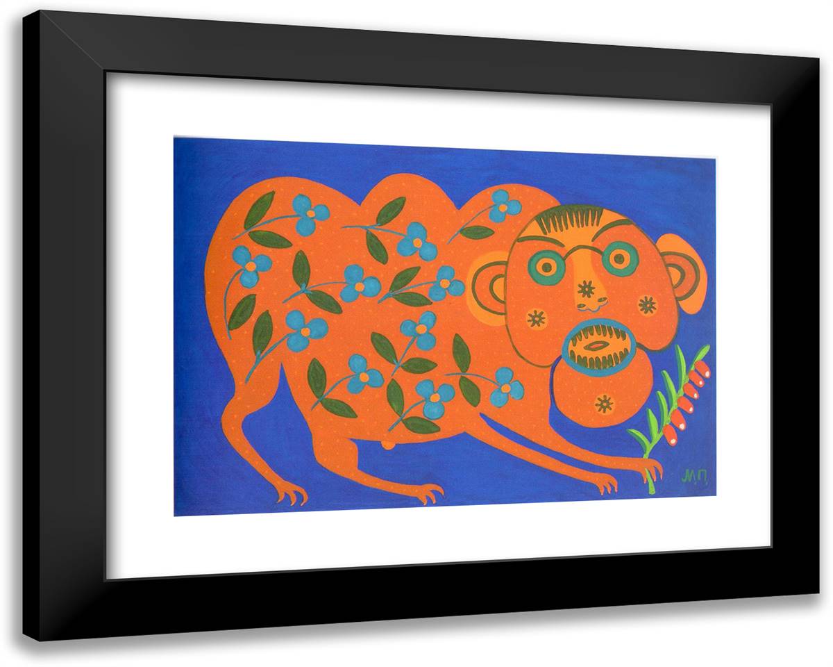 Wild and Big-Eared 24x19 Black Modern Wood Framed Art Print Poster by Primachenko, Maria