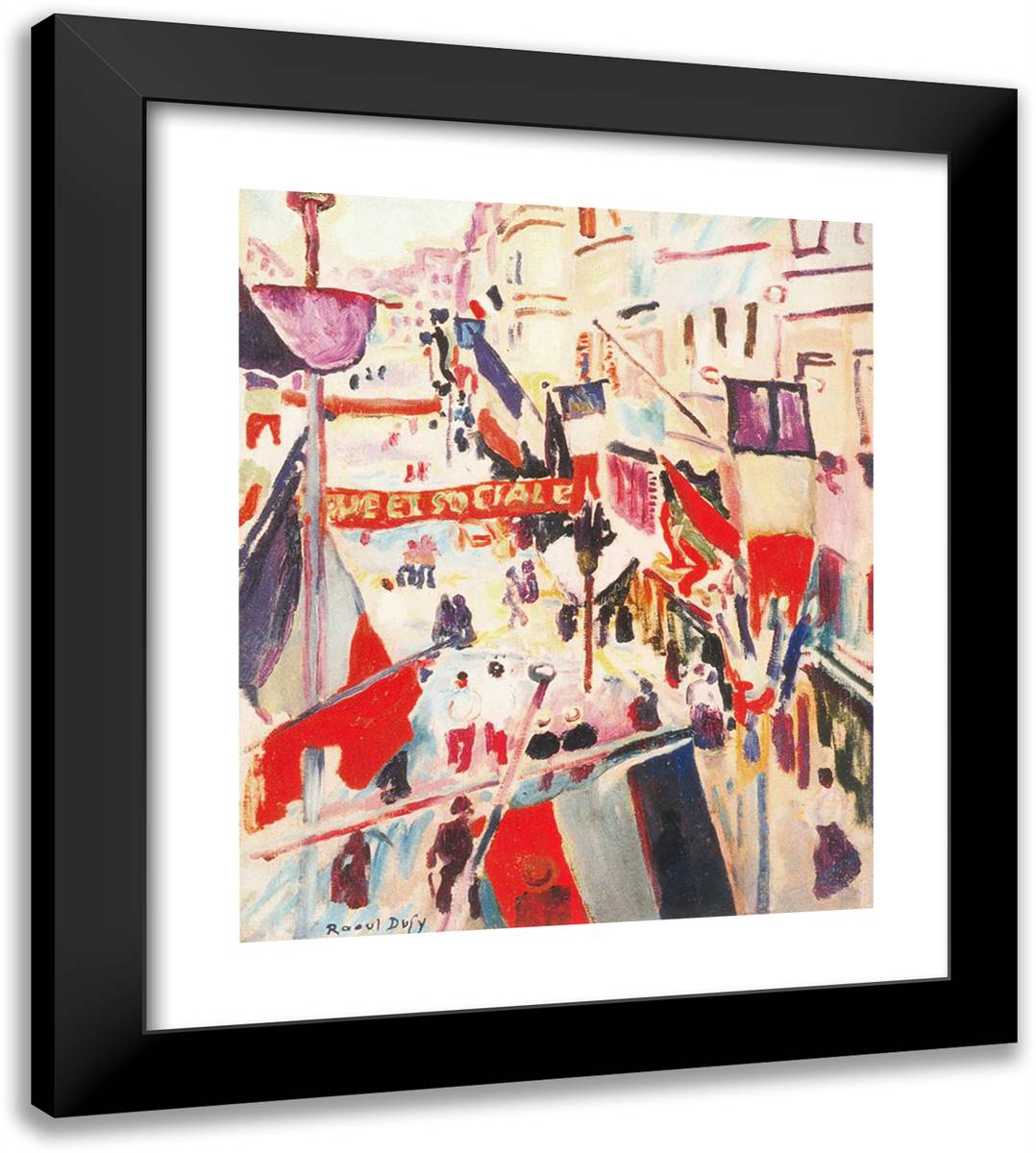 4Th of July 20x22 Black Modern Wood Framed Art Print Poster by Dufy, Raoul