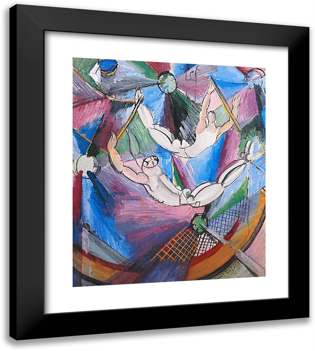 Acrobats 20x22 Black Modern Wood Framed Art Print Poster by Dufy, Raoul