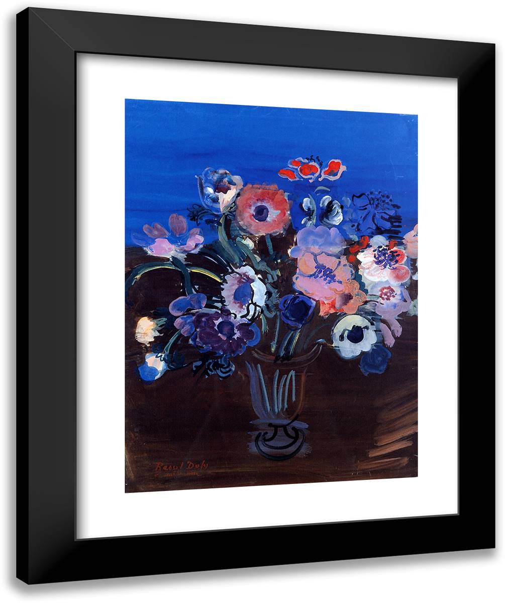 Anemones 20x24 Black Modern Wood Framed Art Print Poster by Dufy, Raoul