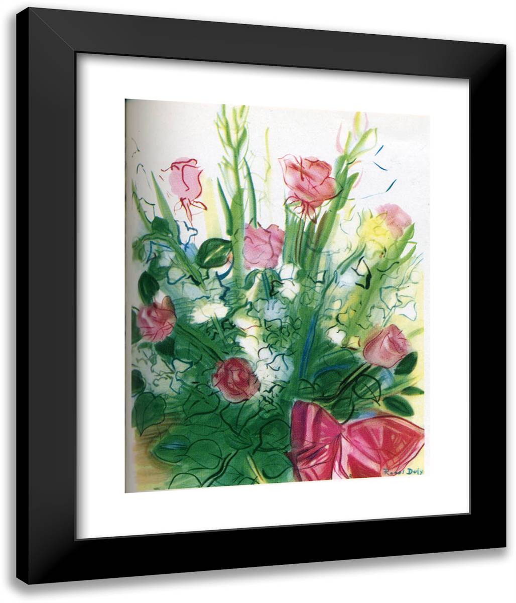 Bouquet of Roses 20x24 Black Modern Wood Framed Art Print Poster by Dufy, Raoul