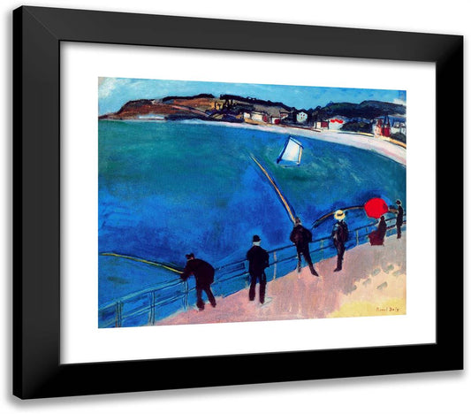 Fishermen 23x20 Black Modern Wood Framed Art Print Poster by Dufy, Raoul