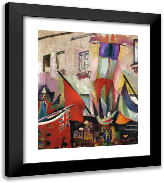 Flags 20x23 Black Modern Wood Framed Art Print Poster by Dufy, Raoul