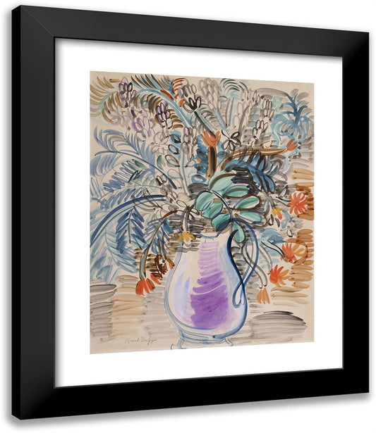 Floral Still Life 20x24 Black Modern Wood Framed Art Print Poster by Dufy, Raoul