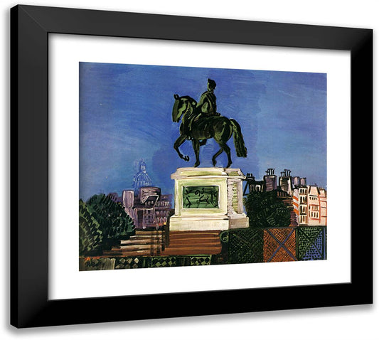 Gallant Green 22x20 Black Modern Wood Framed Art Print Poster by Dufy, Raoul