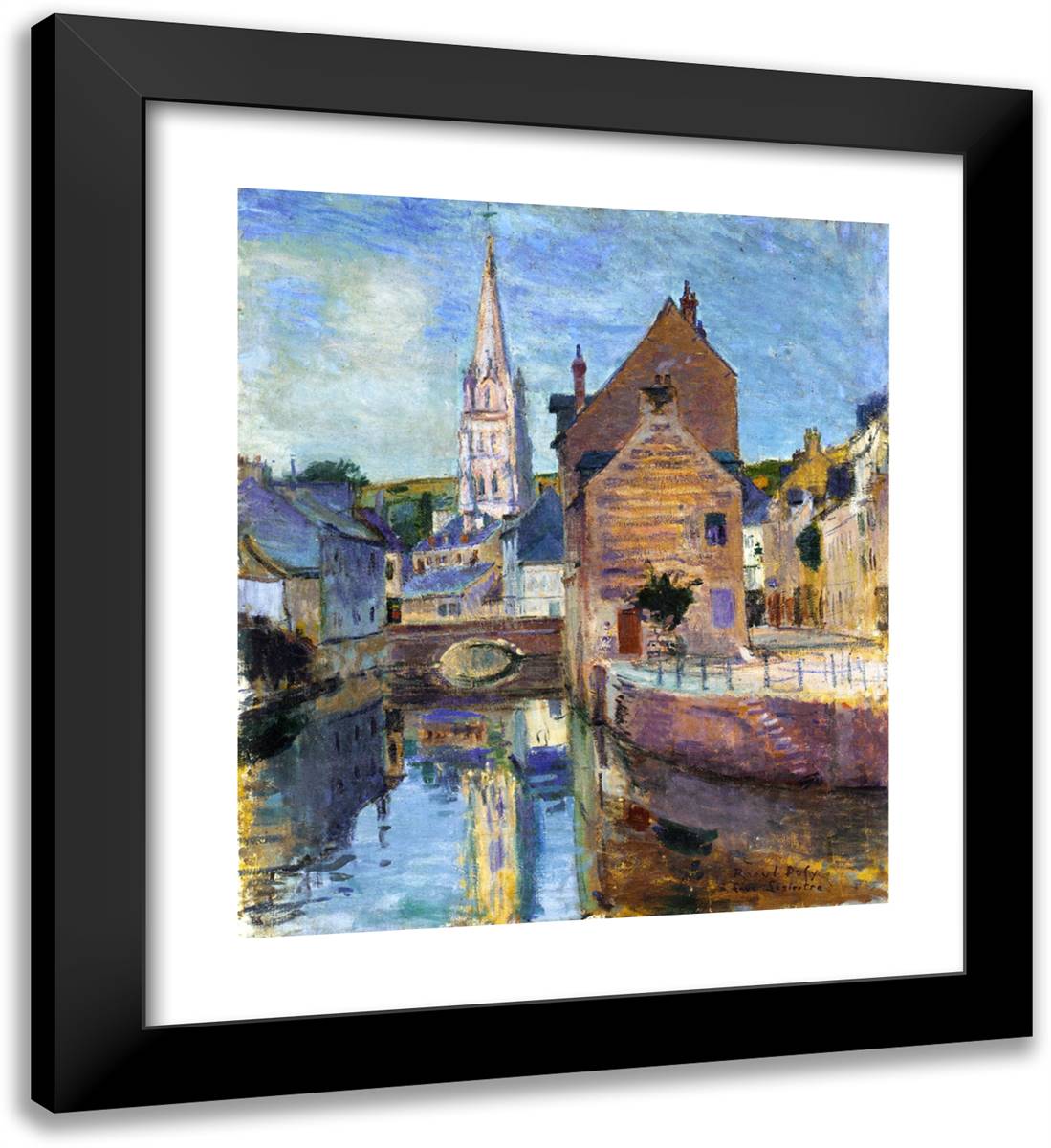 Harfleur 20x22 Black Modern Wood Framed Art Print Poster by Dufy, Raoul