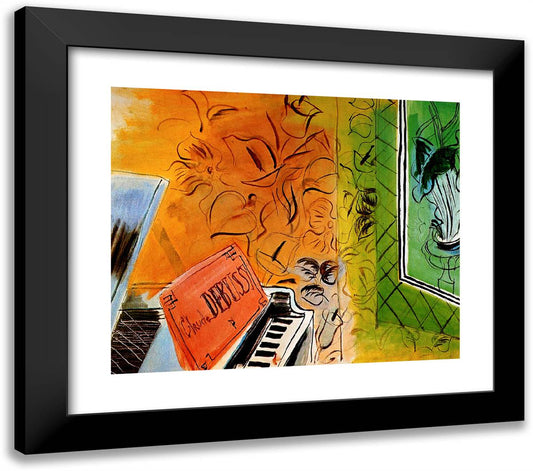 Homage to Claude Debussy 23x20 Black Modern Wood Framed Art Print Poster by Dufy, Raoul