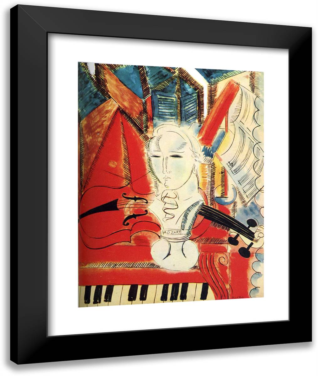 Homage to Mozart 20x24 Black Modern Wood Framed Art Print Poster by Dufy, Raoul