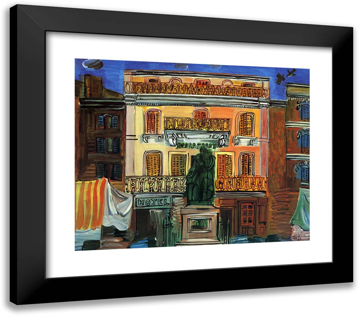 Hotel Sube 23x20 Black Modern Wood Framed Art Print Poster by Dufy, Raoul